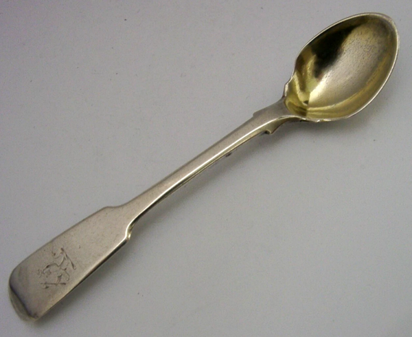 WILLIAM IV STERLING SILVER CLOWES FAMILY CREST EGG SPOON 1835 ANTIQUE 22g
