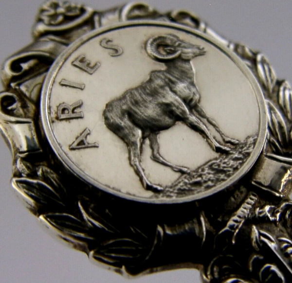 ENGLISH ZODIAC STERLING SILVER ARIES STAR SIGN SPOON LONDON 1971