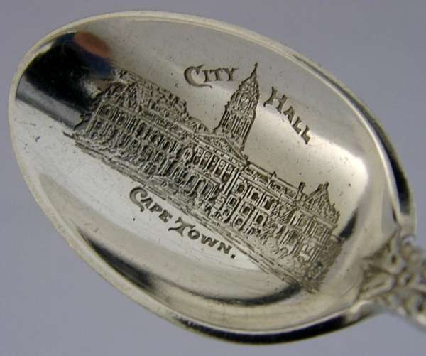 UNUSUAL GORHAM CAPE TOWN STERLING SILVER SOUVENIR SPOON 1907 ANTIQUE AMERICAN