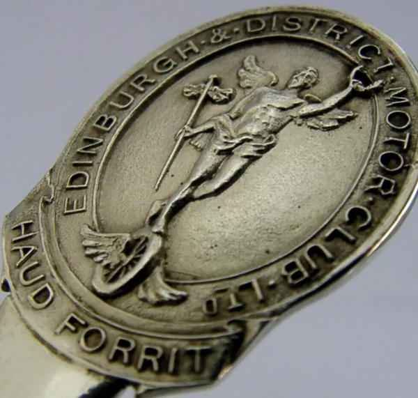 SOLID STERLING SILVER EDINBURGH MOTOR CLUB SPOON 1921 SPORTING ANTIQUE 20g