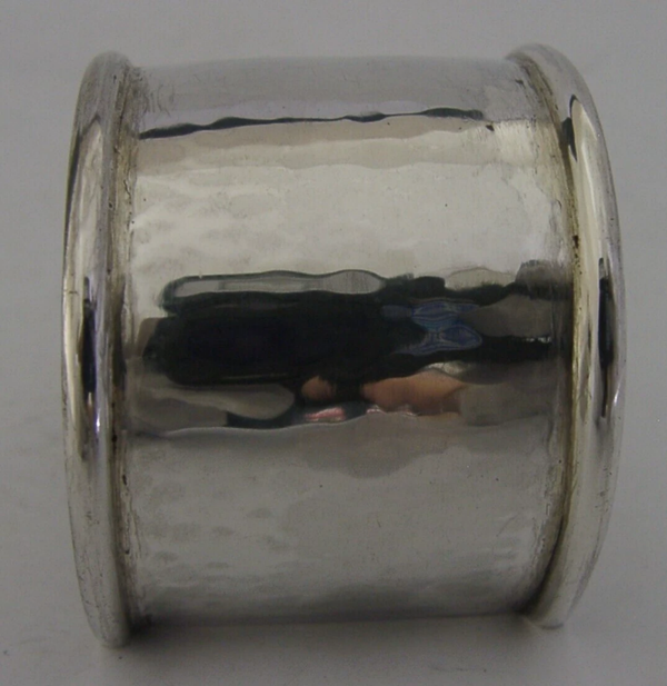 STERLING SILVER ARTS AND CRAFTS NAPKIN RING 1952 HAND MADE T? SCHOOL of ART 44g