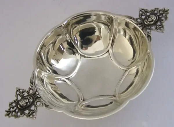 STUNNING DUTCH SOLID SILVER BRANDY BOWL QUAICH 1946 ANTIQUE 90g