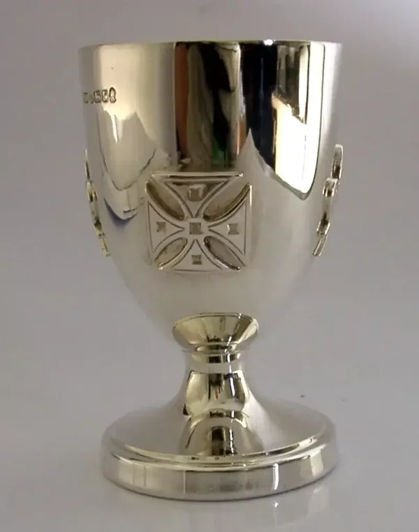 QUALITY 157g ENGLISH STERLING SILVER CHALICE GOBLET CUP 1977 RELIGIOUS