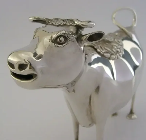 RARE ENGLISH SOLID STERLING SILVER COW CREAMER CREAM JUG 2007 LONDON 130g