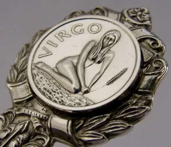 ENGLISH ZODIAC STERLING SILVER VIRGO STAR SIGN SPOON LONDON 1971