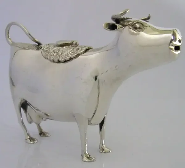 RARE AUSTRO-HUNGARIAN SOLID STERLING SILVER COW CREAMER CREAM JUG c1900