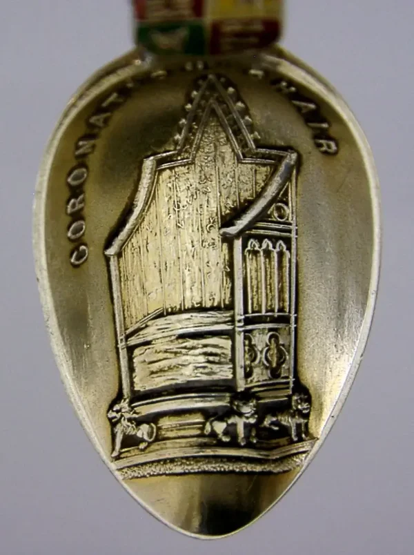 ENGLISH STERLING SILVER ENAMEL EDWARD VII CORONATION SPOON 1901 ANTIQUE