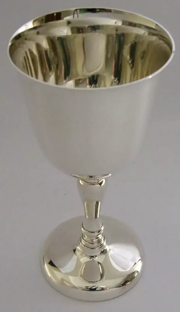 ENGLISH STERLING SILVER WINE GOBLET CHALICE CUP 1971 BARWARE 130g