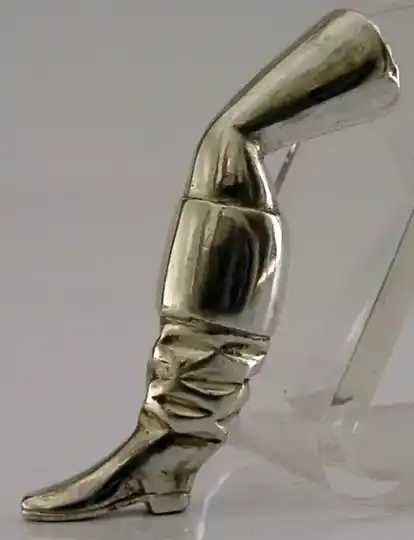 CAST NOVELTY ENGLISH SOLID STERLING SILVER LEG PIPE TAMPER 1981 GEORGIAN COPY