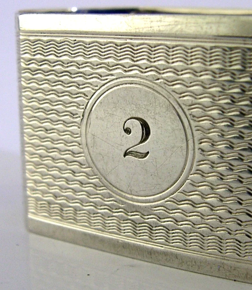 ANTIQUE SILVER NUMBER 2 NAPKIN RING 1931 ANTIQUE ART DECO 21g