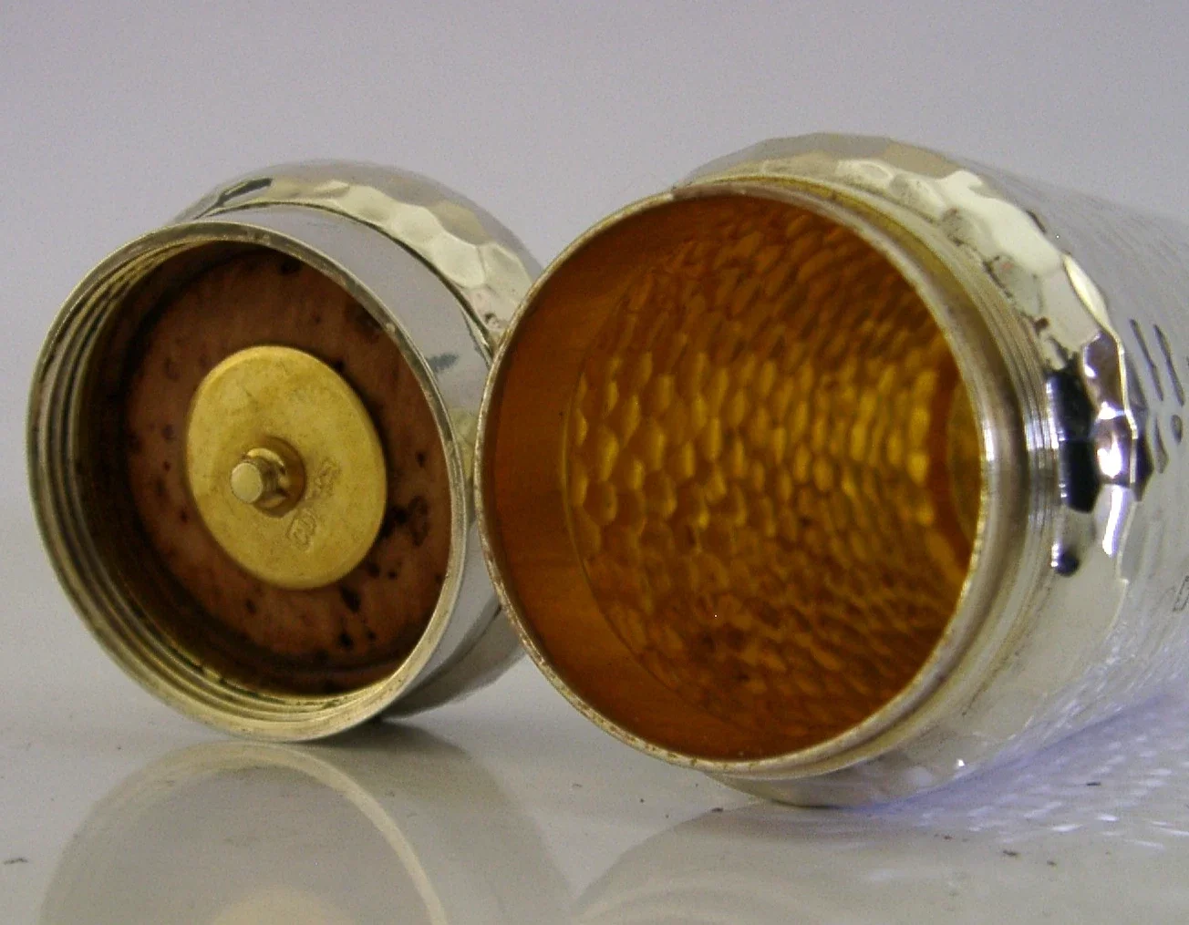 BEAUTIFUL 82g ENGLISH STERLING SILVER POT BOX JAR 1905 ANTIQUE ARTS & CRAFTS