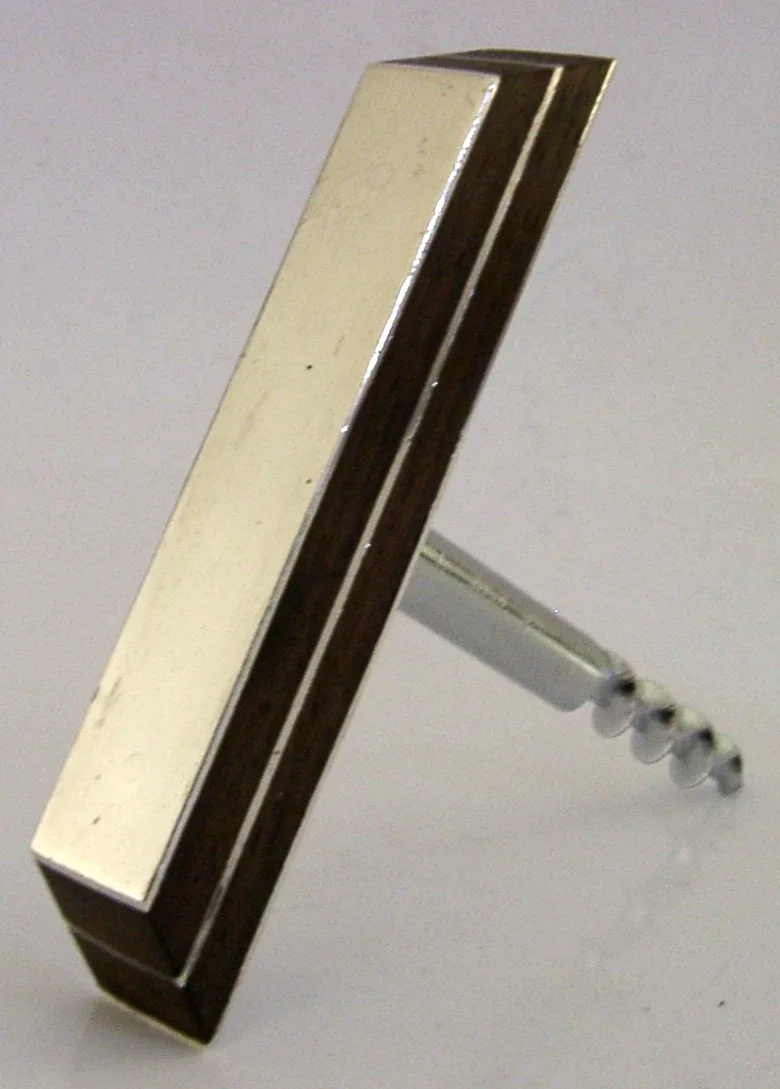 STYLISH ENGLISH STERLING SILVER HARDWOOD CORKSCREW 1988 BARWARE 68g