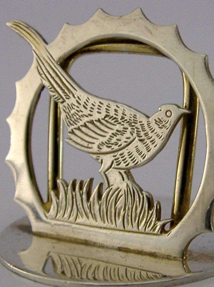 ASPREY STERLING SILVER PHEASANT ANIMAL MENU HOLDER 1992 HUNTING SHOOTING
