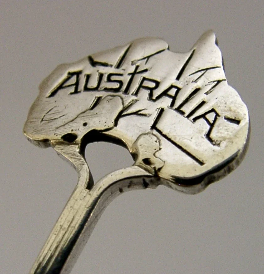 AUSTRALIAN SOLID STERLING SILVER SOUVENIR SPOON c1920s ANTIQUE 12g