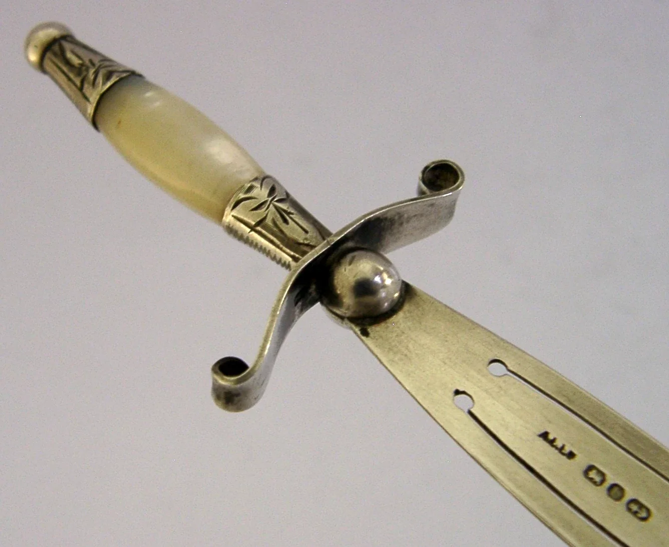 LARGE NOVELTY ENGLISH STERLING SILVER BOOKMARK 1895 VICTORIAN ANTIQUE