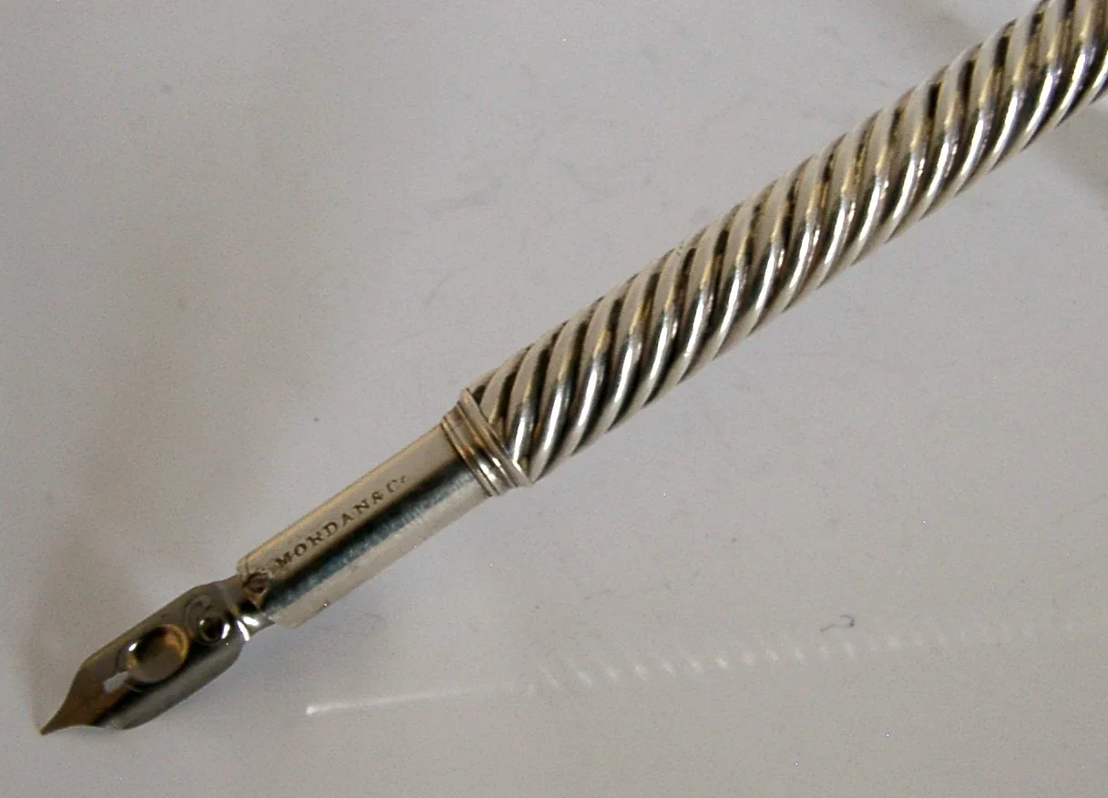 RARE LARGE ANTIQUE SAMPSON MORDAN STERLING SILVER DIP PEN c1880 ANTIQUE 14g