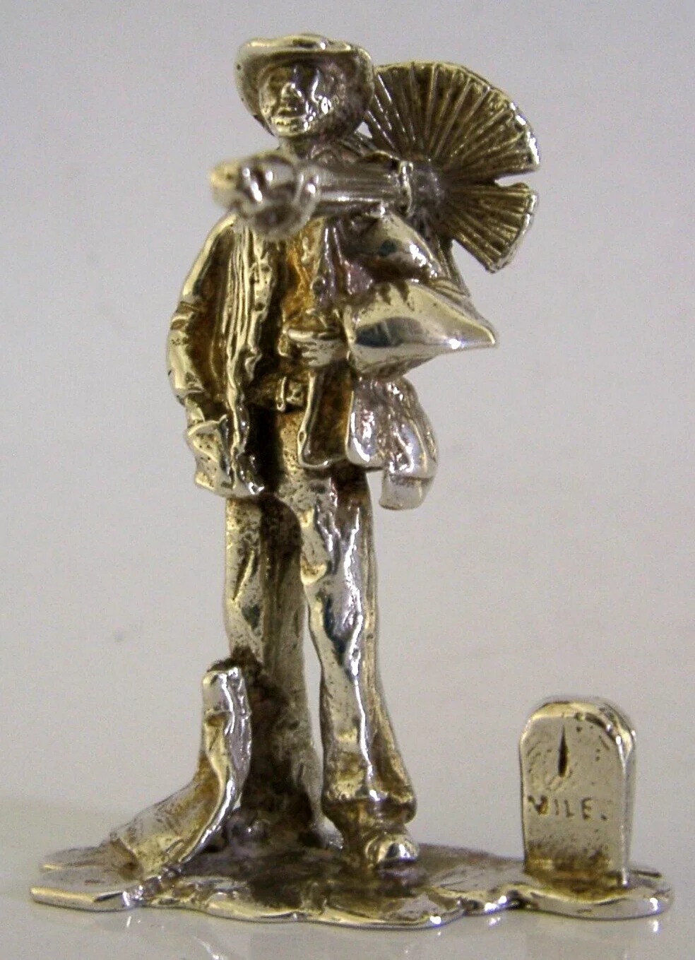 56g ENGLISH CAST SOLID STERLING SILVER MENU HOLDER 1978 CHIMNEY SWEEP