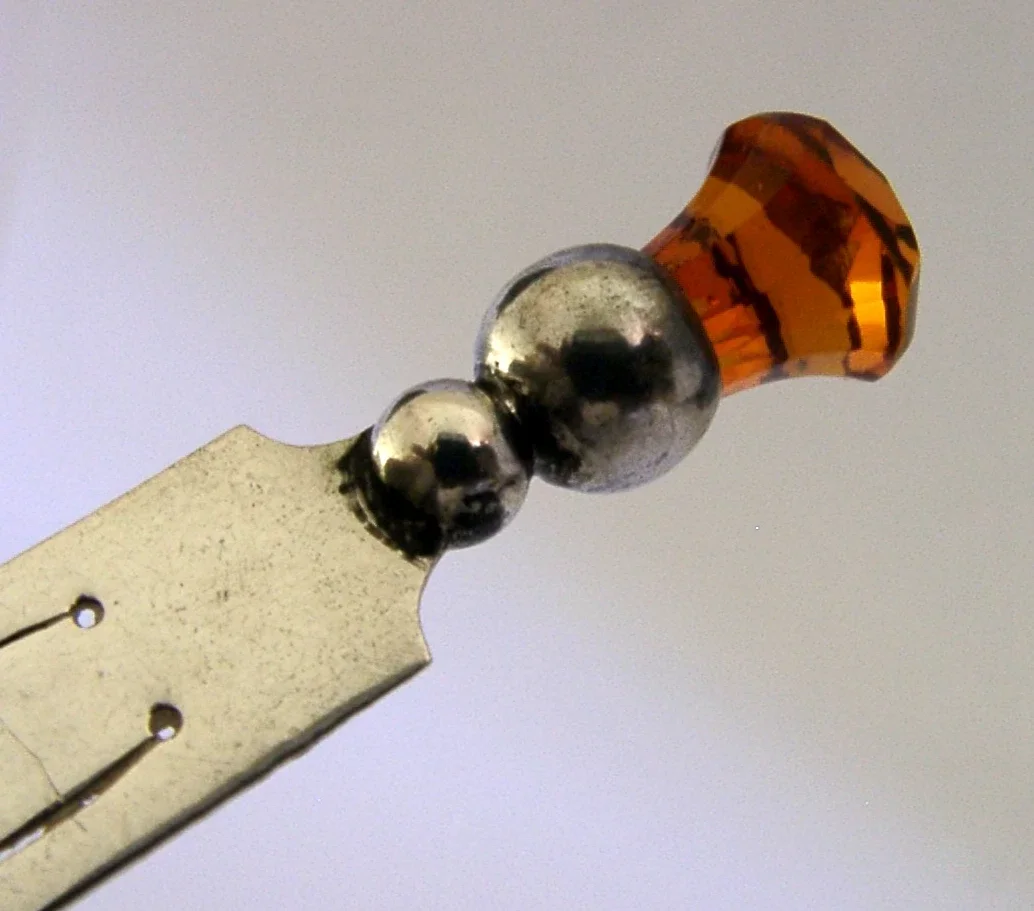 ENGLISH SOLID STERLING SILVER CITRINE THISTLE BOOKMARK 1924 ANTIQUE