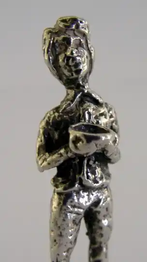 ENGLISH CAST STERLING SILVER OLIVER TWIST DICKENS FIGURE 1976 MINIATURE