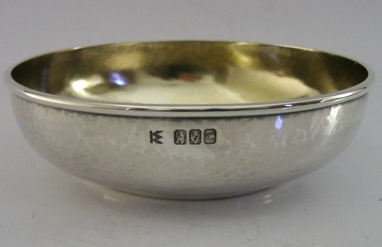 HAND MADE 144g IRISH STERLING SILVER PLANISHED BOWL 1984 KILKENNY WORKSHOPS