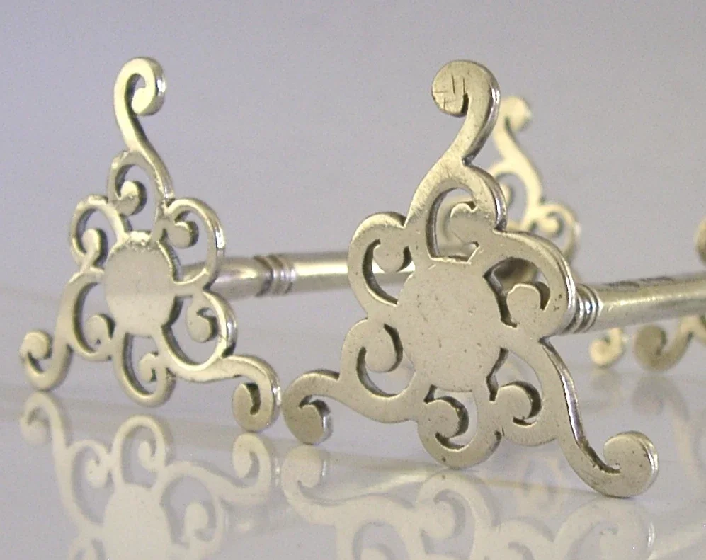 ART NOUVEAU STERLING SILVER CUTLERY RESTS 1909 ANTIQUE ENGLISH