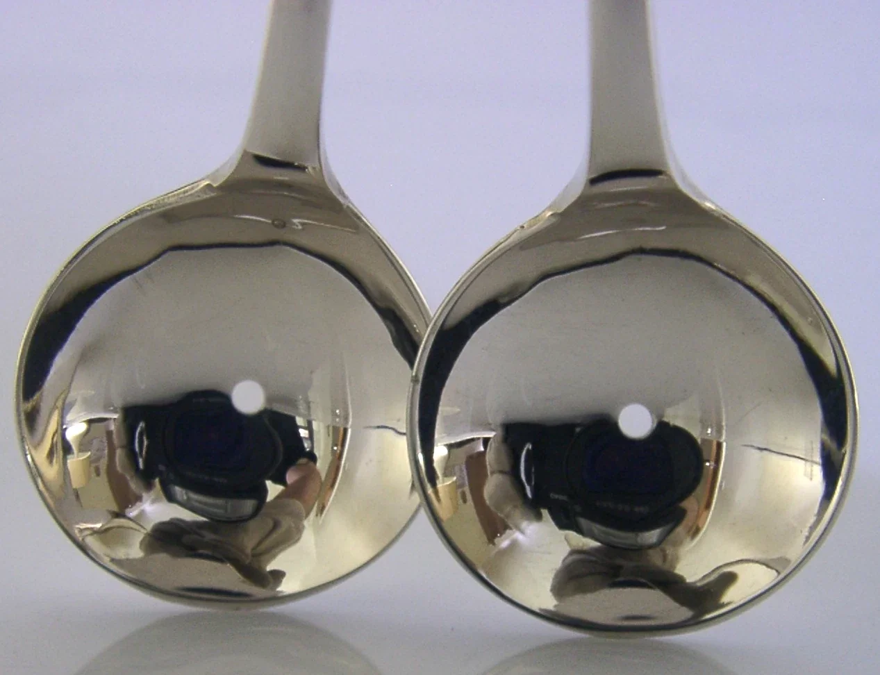 SUPERB MINT LARGE STERLING SILVER SALT SPOONS 2007 4.5 inch 32g UNUSUAL