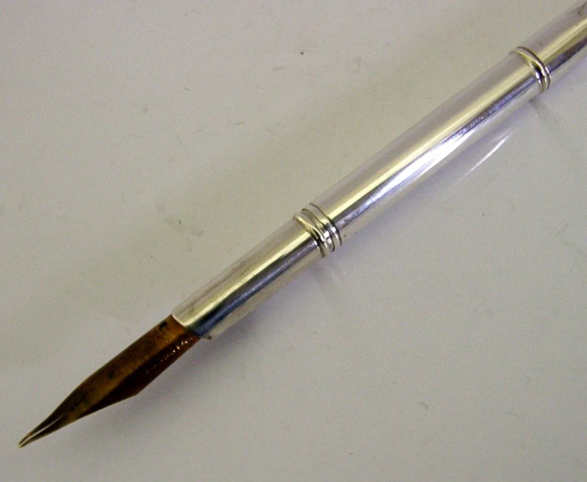 RARE ENGLISH STERLING SILVER THE GRAND HOTEL DIP PEN PENCIL OPENER 1926 ANTIQUE