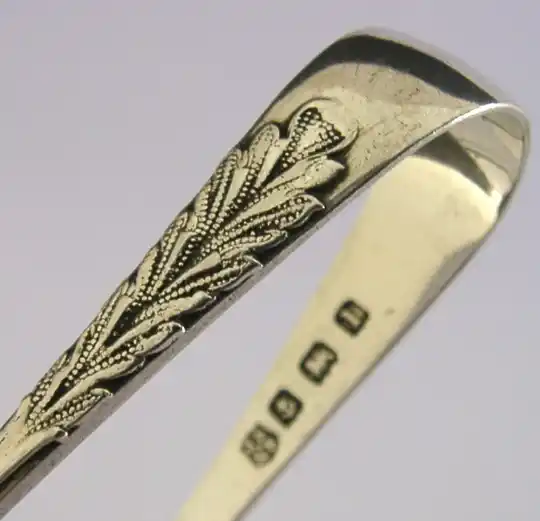 PRETTY 1910 STERLING SILVER ENGLISH SUGAR TONGS ANTIQUE