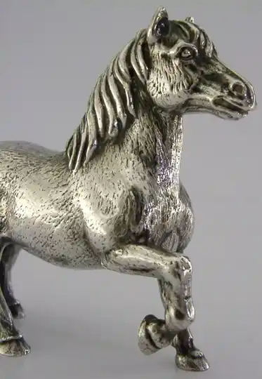 QUALITY ENGLISH SILVER PLATED PONY HORSE FIGURE c1950s ANIMAL 565g