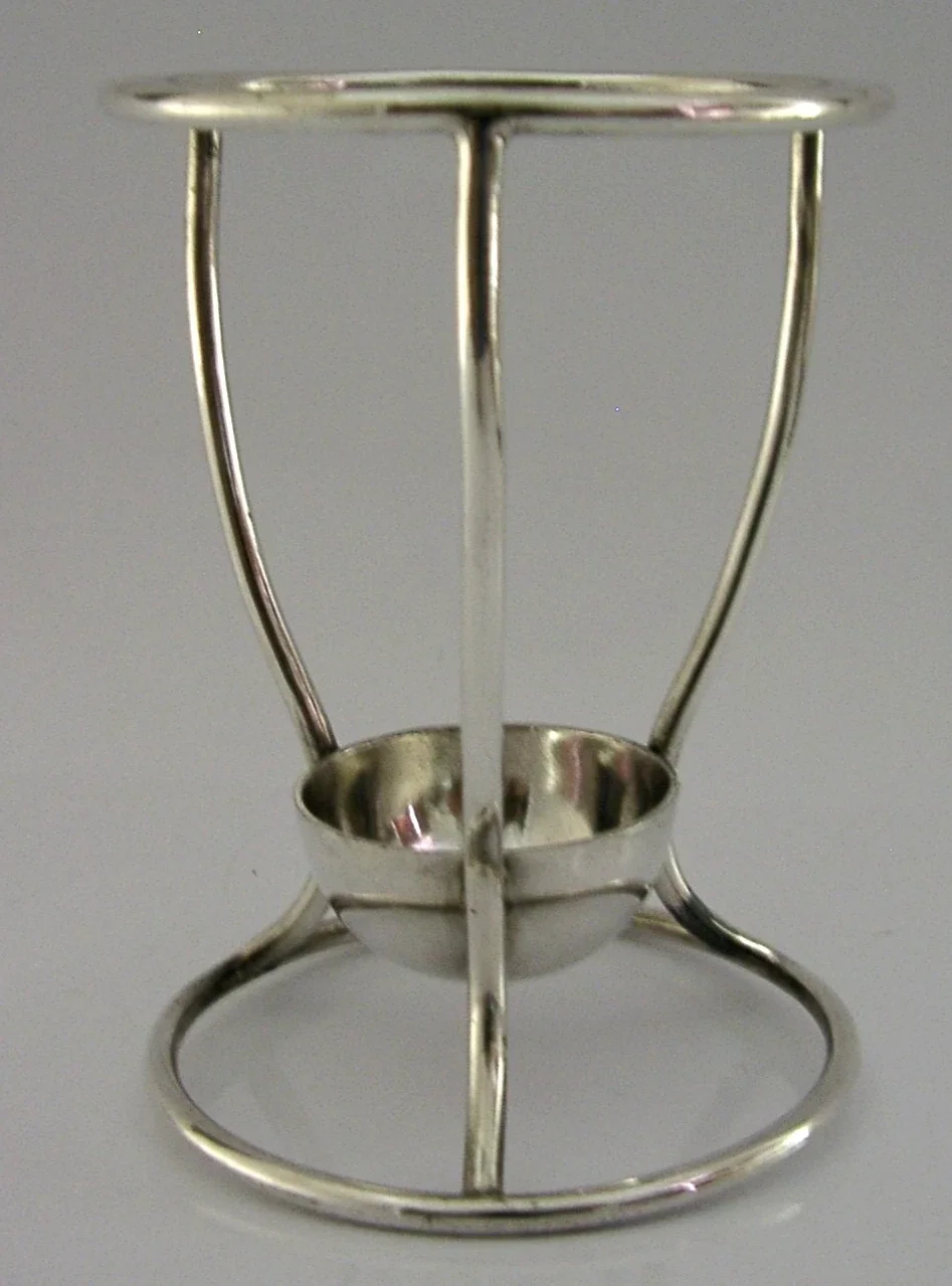 SILVER PLATED ENGLISH HAMILTON OLD BOTTLE STAND c1900 ANTIQUE BARWARE