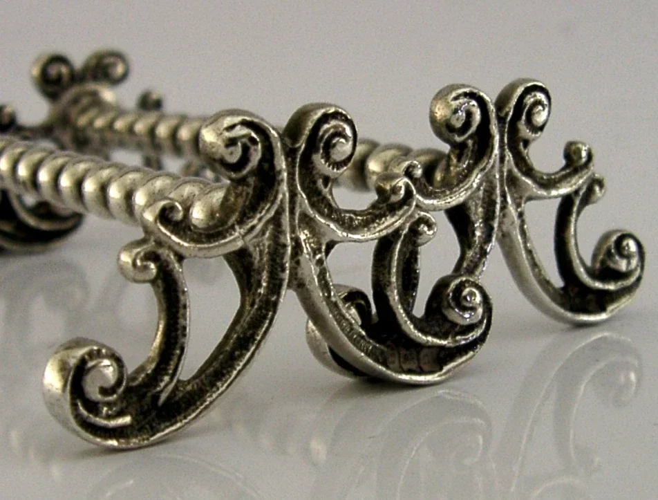 ENGLISH SOLID STERLING SILVER CUTLERY RESTS 1906 ANTIQUE 60g