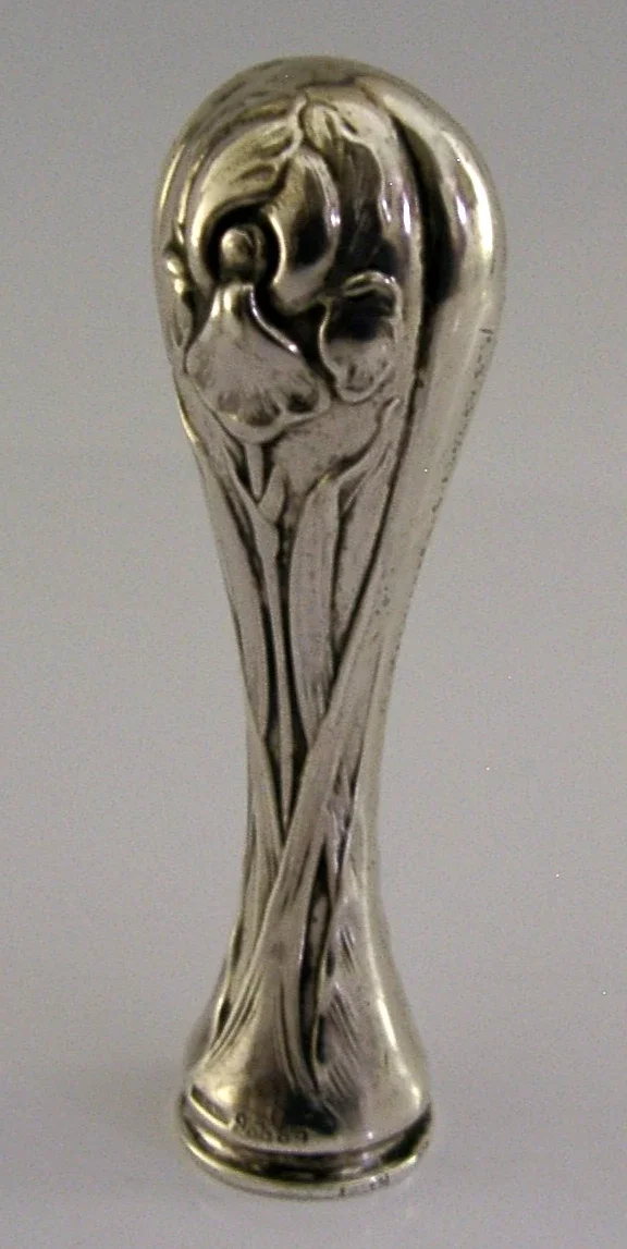 ANTIQUE STERLING SILVER IRIS DESK WAX SEAL c1900 ANTIQUE ART NOUVEAU