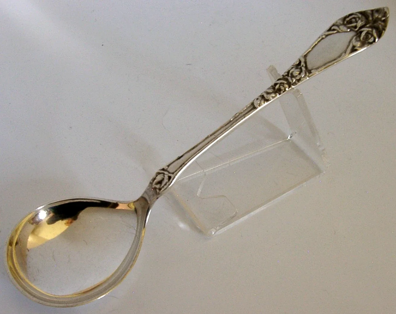 NORWEGIAN 830S SOLID SILVER SERVING SPOON c1940 NORWAY 46g