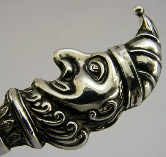 RARE MR PUNCH STERLING SILVER WAX DESK SEAL 1906 EDWARDIAN ENGLISH ANTIQUE