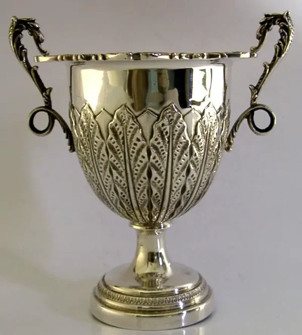 BEAUTIFUL ITALIAN 800 SOLID SILVER TWO HANDLED BOWL CUP CHALICE c1950 ITALY 166g