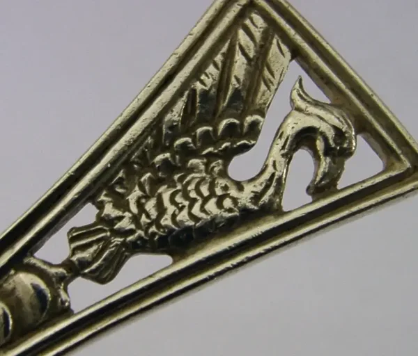 ARTS & CRAFTS JAMES LINTON AUSTRLIAN PHOENIX STERLING SILVER JAM SPOON c1940 28g