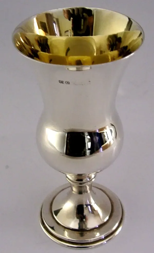 ENGLISH STERLING SILVER WINE GOBLET CHALICE CUP 1967 BARWARE 98g