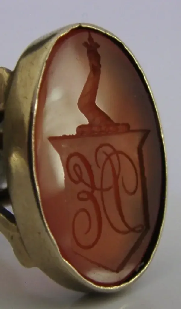 RARE GEORGIAN ANTIQUE SILVER GILT CRESTED AGATE WAX SEAL FOB c1800 ANTIQUE
