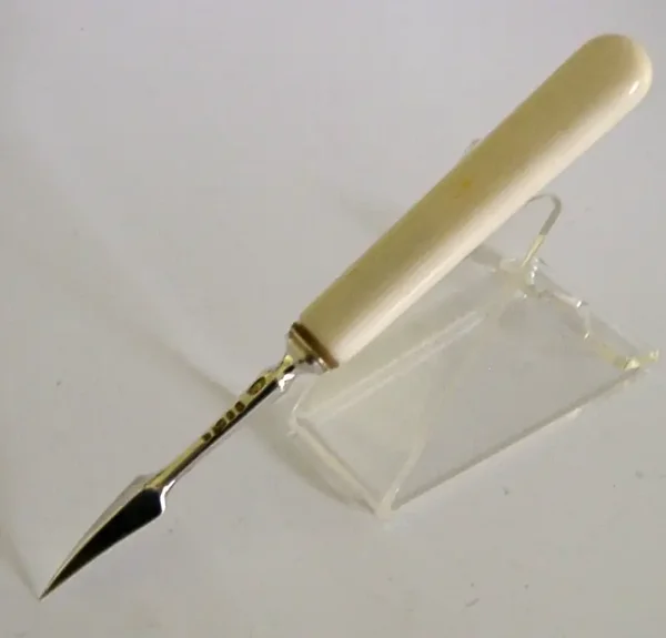 ENGLISH VICTORIAN SOLID STERLING SILVER NUT PICK NUTPICK 1874 ANTIQUE