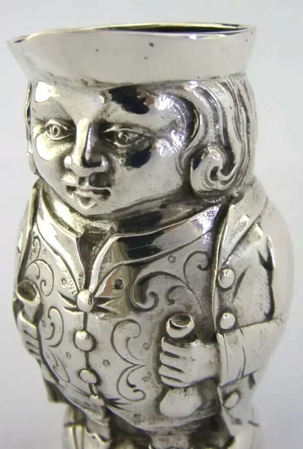 RARE 800 SOLID SILVER GERMAN TOBY CREAM JUG c1900 ANTIQUE