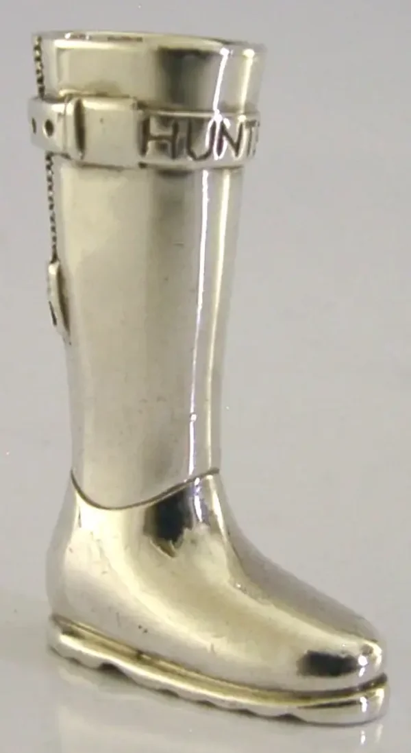 CAST SOLID STERLING SILVER HUNTER BOOT TOOTH PICK HOLDER 2002 54g