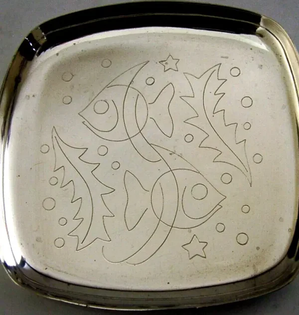 STERLING SILVER FISH DISH 1960 GEOFFREY BELLAMY DESIGNED 56g