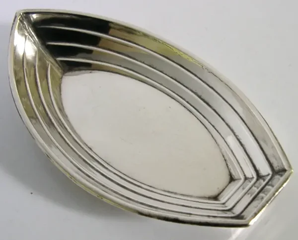 NOVELTY STERLING SILVER ROWING BOAT DISH AMERICAN c1920 WALLACE SAILING