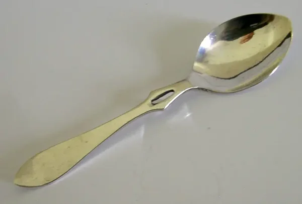 ENGLISH SOLID STERLING SILVER HOOKED BACK HONEY JAM SPOON 1944