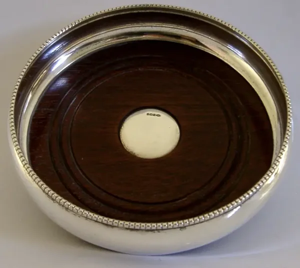 LARGE STERLING SILVER 1992 CHAMPAGNE / WINE COASTER BARWARE 5.5 inch