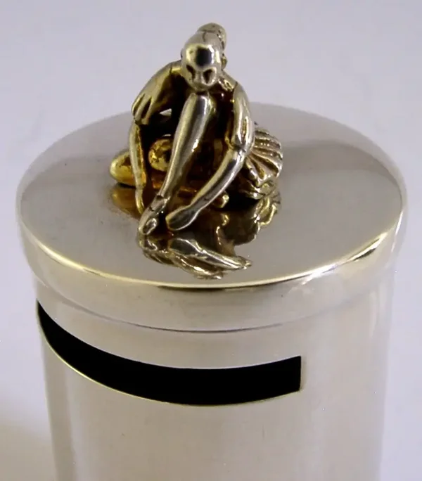 ENGLISH BOXED SOLID STERLING SILVER BALLERINA MONEY BOX 2003 CHRISTENING