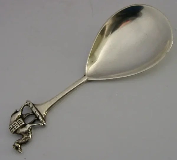 VICTORIAN ENGLISH SOLID STERLING SILVER CAMEL CADDY SPOON 1894 ANTIQUE