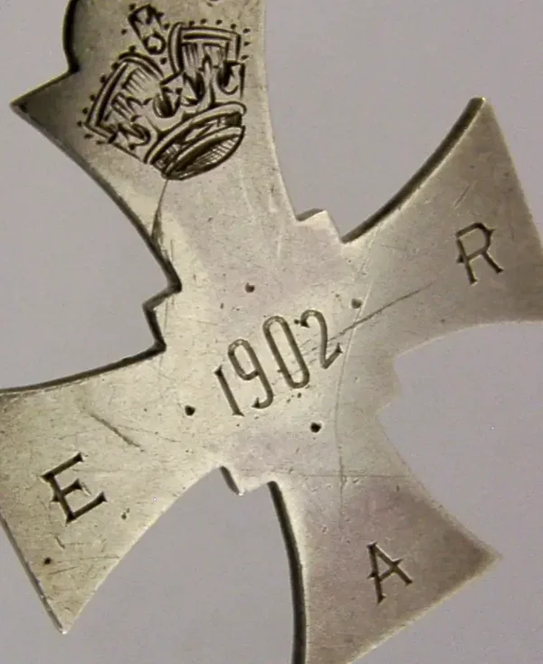 STERLING SILVER EDWARD VII TEMPLAR CROSS MEDAL 1902 E.R.A ANTIQUE MILITARY?