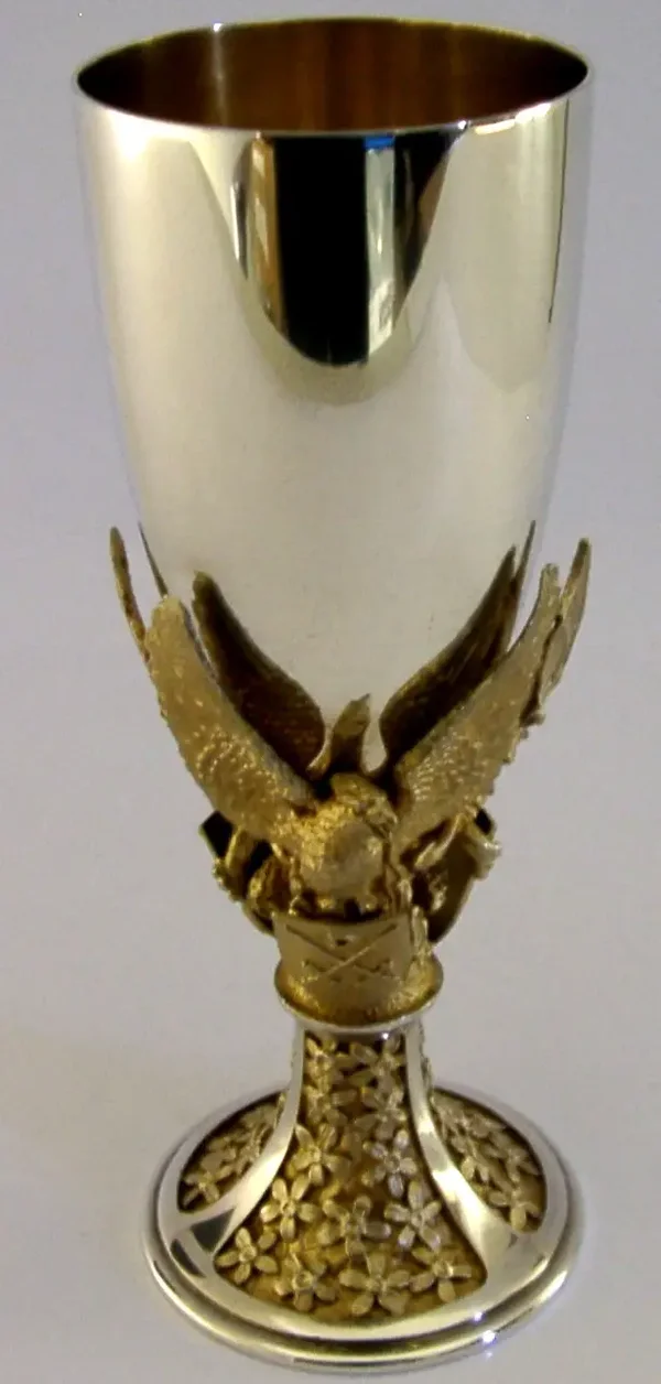 RARE AURUM 376g ENGLISH STERLING SILVER GILT GOBLET CHALICE 1981 ROYAL