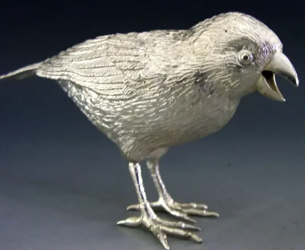 BEAUTIFUL LIFE SIZE SOLID STERLING SILVER BIRD FIGURE 1979 ANIMAL 112g FINCH?